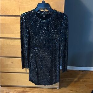 B. Smart Black Sequin Embellished Dress